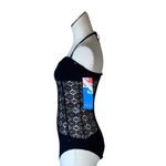 NWT SUN & SEA CROCHET LACE HALTER NECK ONE PIECE SWIMSUITS/ BODYSUIT Black Size 12 Photo 3