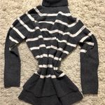 A New Day  Charcoal and White Striped Turtleneck Sweater Size S Photo 15