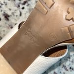 Crown Vintage Womens Leather Wooden Block Heel Platform Sandals White Size 7 Photo 5