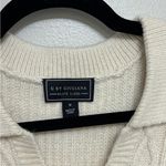 NWT G by Giuliana Black Label Boho Fringe Sleeve Polo Sweater in Ivory Photo 2