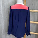 Ezra  Colorblock Button Up Blouse Small Photo 3