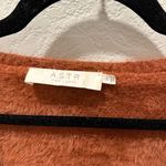 ASTR  The Label Square Neck Fuzzy Crop Sweater in Rust Photo 2