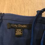 City Studio Formal Gown Dark Blue Beaded Spaghetti Strap Dress Sz 14W NWT Photo 3