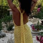 Rumored Sirena Yellow Floral Halter Midi Wrap Dress Windswept Small Photo 10