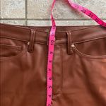 Judy Blue Vegan Leather Pants Cognac Wide Leg Cropped Tummy Control Photo 10