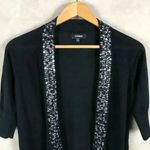 EXPRESS Short Sleeve Black Cardigan Sequin Trim NEW Size SMALL Photo 2
