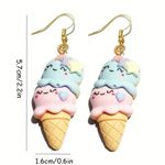 Kawaii adorable resin Ice cream drop earrings Perfect for summer! So cute! Photo 1