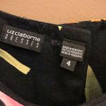 Liz Claiborne Vintage Tropical Floral Button Back Linen Blend Dress Black 4 Photo 2