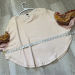 Free People  Top blossom print thermal womens Pink (small) boho chic oversized Photo 2