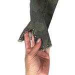 Nicole Miller Green Camo Riveted Skinny High Rise Raw Hem Denim Jeans Women Sz 4 Photo 4