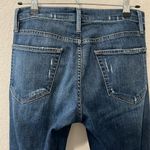 frame denim Le Boy Jeans High Rise Burnett Raw Hem w Slit Gold Rivets, Size 25 Photo 9