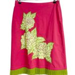 Basil & Maude Pink And Green Floral Skirt Size 6 Embroidered Flowers Ruffle Photo 7