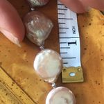 Natural Keshi Coin Pearl Sterling Silver Necklace Photo 4