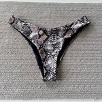 Zaful  Black White Blush Pink Snakeskin Print Cheeky High Leg Bikini Bottom Small Photo 1