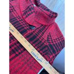 Christian Siriano Womens Red Plaid Cardigan Sweater L Wool Blend Double Photo 7