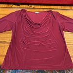 Roz & Ali Burgundy/Maroon/Deep Wine Colored Silky Blouse in Great Condition, barely worn Photo 0