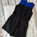 Reed Chic Black and Blue Jumpsuit with Textured Fabric and Elastic Waist Size 8 Photo 6