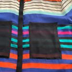 Bisou Bisou  sheer button up striped multicolored blouse size M bohemian festival Photo 6
