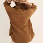 Aerie NWT Dream Sherpa Quarter Zip Sweatshirt Fleece Pullover Treeline Medium Photo 2