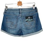 Silver Jeans Womens Curvy Mid Rise Suki Denim Shorts Size 29 Blue Photo 1