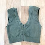 Free People Movement Part Of Me Ribbed Crop Top Sports Bra Army Green XS/S Photo 4