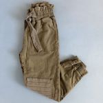 Sea New York Layla Dark Olive Green Quilted Paperbag Waist Jogger Sweatpants Size XS Photo 4