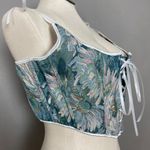 Tapestry Corset Floral Blue Green NWT Women Plus Size 4XL Renaissance Romantic Photo 5