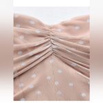 ZARA  NWT mesh beige polka dot midi dress Photo 8