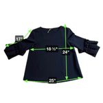 COS  Navy Blue 3/4 Sleeve Ruffle Frill Swing Top Blouse Scuba Fabric Size S NWOT Photo 7