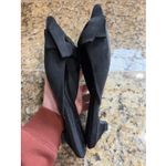 Anne Klein  Classic Black TALAH Pointed Toe Bow Kitten Heel Mules Shoes Womens 10 Photo 3