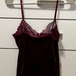Maroon Velvet Lacey Tank Y2K Photo 2