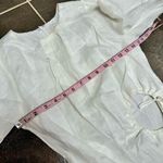 Dissh Beau White Linen Sleeved Mini Dress Cinched Circle Cutout US 2 Photo 10