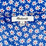 Madewell Belle Blue White Mini Daisy Print Pattern Ruched Tank Top Blouse 2 Photo 1