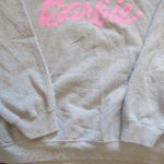 Barbie pullover sweater cursive barbie in gray and pink size XL extra large. Photo 2