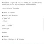 Free People Genuine Leather Charcoal Grey Moto Jacket RARE Photo 4