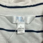 Time and Tru Striped Open Front Cardigan, White‎ & Blue, Long Sleeve White Photo 1