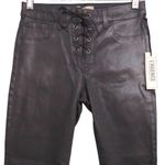 L'Agence Womens Cherie Front Lace Up Skinny Jeans Black Stretch Mid Rise 25 New Photo 2