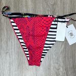 Revel Rey Women's Snakeskin/Stripe Graphite Revel Reversible Bikini Bottom sz L Size L Photo 1
