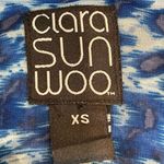Clara Sun Woo Blue Animal Print Long Sleeves Button Up Shirts Size XS Photo 4