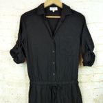 Bella Dahl  Jumpsuit Womens S Black Roll Sleeve Utility Lyocell Rock Grunge Boho Photo 7