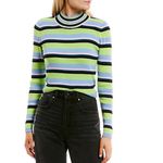 Circus by Sam Edelman NWT Circus NY Mock Neck Long Sleeve Stripe Print 2nd Skin Top Photo 1