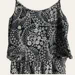 CeCe Black White Floral Print Wide Leg Sleeveless Jumpsuit Size M Photo 2