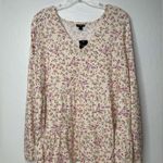 Torrid  Texture Jersey Floral Tiered Top Womens Size 2, 2X, 18-20 Long Sleeve New Photo 0