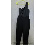 Truth & Fable Women's Formal Jumpsuit Solid Black Size Medium One Shoulder Photo 2