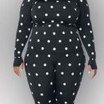 Zozosuit Unisex button print top & pants set in black size 7 NWOT Photo 1