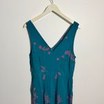 Maeve Anthropologie Andalusia Jumpsuit Women 10 Turquoise Floral Wide Leg Pocket Blue Photo 2