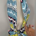 Gorgeous America and Beyond Chevron Pattern Beach Bathing Suit Coverup Dress Blue Size L Photo 5