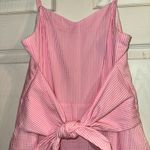 Vineyard Vines Seersucker Jumpsuit Tie-Waist Sleeveless Pink White Size 4 Photo 5