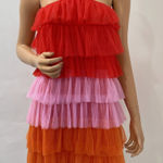 TCEC  red pink and orange puff dress  Photo 0