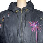 Skea Paris Vail Vintage Size 6 Black Sunburst Beaded Tassel Sueded Winter Jacket Photo 5